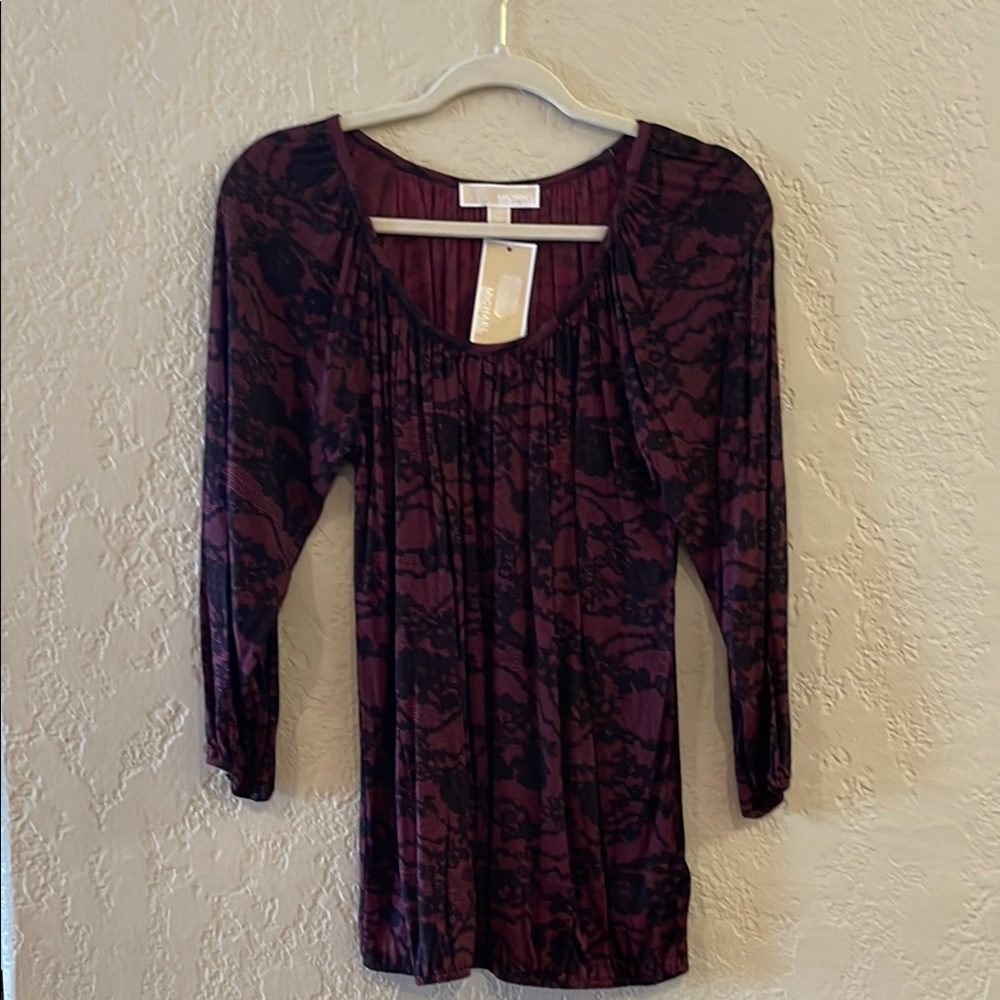 Purple and Black Patterned Top